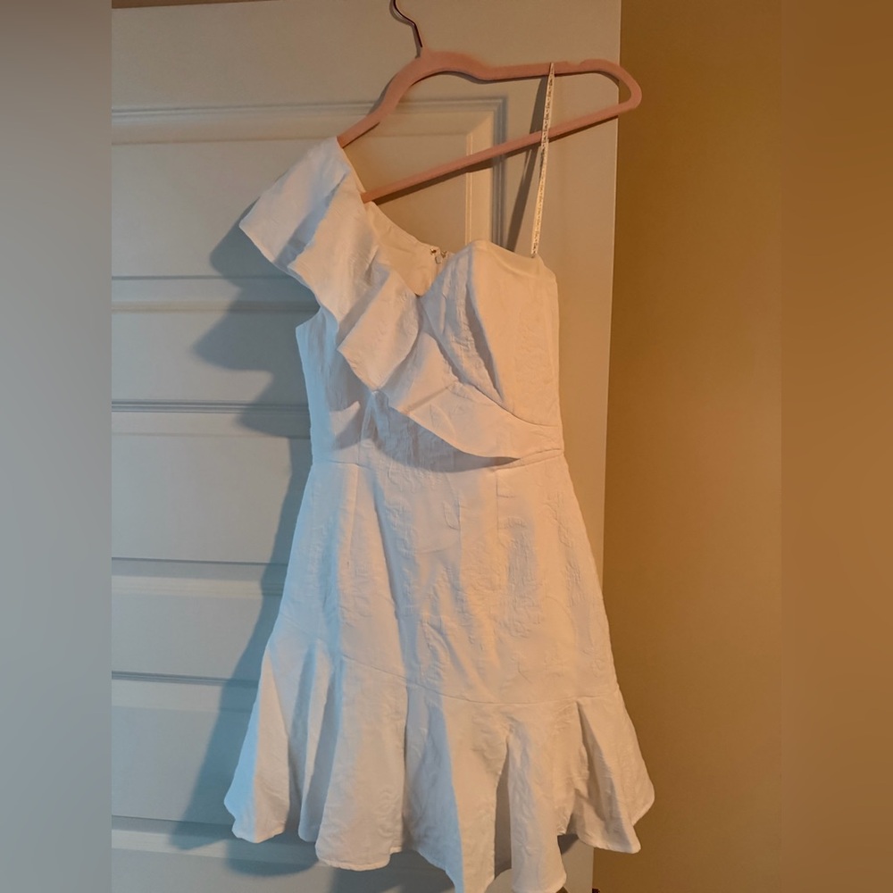 Lilly Pulitzer White One-Shoulder Ruffle Dress Romper
